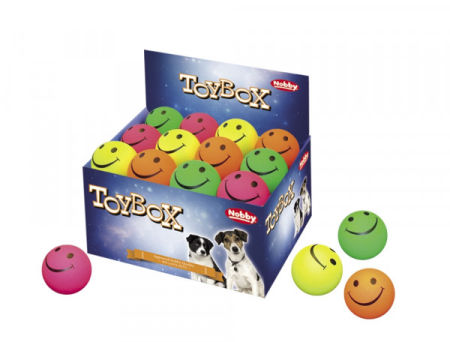 Zabawka dla psa Nobby Foam Rubber Ball Smiley Ø 7,2cm- pływająca piłka z pianki gumowej z uśmiechem