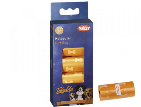 Woreczki na odchody TidyUp Nobby 4szt, 15szt woreczków na 1 rolce - pomarańczowe w łapki