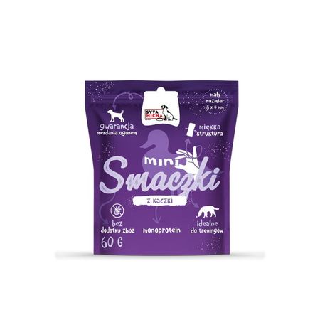 Syta Micha Mini Smaczki 60g małe, miękkie przysmaki dla psa z kaczki