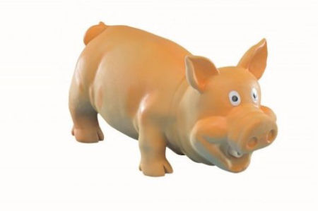 Lateksowa zabawka dla psa Nobby Pig 21cm - brązowa świnka ze specjalnym dźwiękiem 🎶