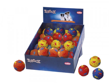 Lateksowa zabawka dla psa Nobby Paw Balls 6,5cm - kolorowa piłka w łapki