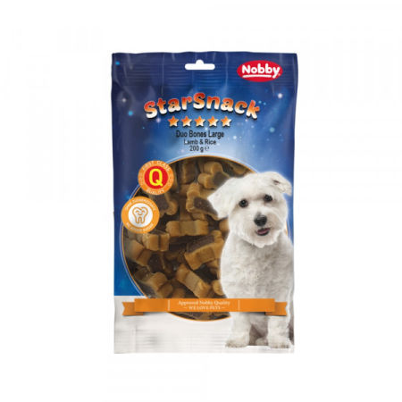 Przysmak dla psa Starsnack Duo Bones Large Lamb & Rice Nobby 200g - duże kostki z jagnięciną i ryżem