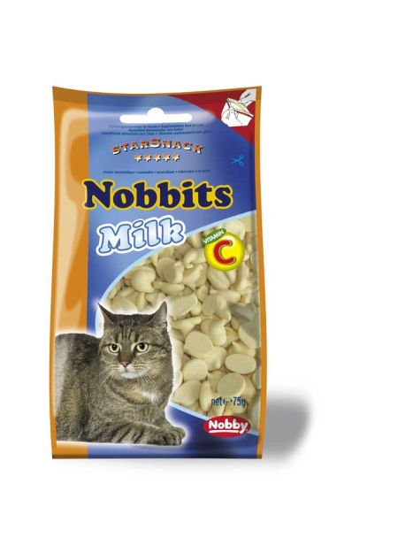 Przysmak dla kota StarSnack Nobbits Milk 75g Nobby - przysmaki o mlecznym smaku z witaminą C 