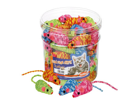 Zabawka dla kota myszka owinięta włóczką z grzechotką  7 cm Toy Box Nobby