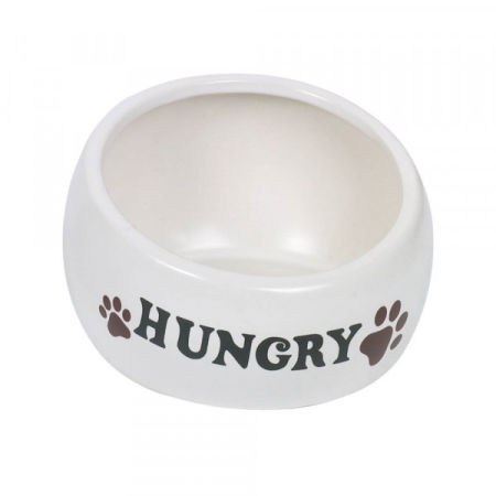 Miska ceramiczna Nobby dla psa "Hungry " biała z napisem i łapkami 1,20l  Ø 17x10cm - Nobby zdjęcie 2