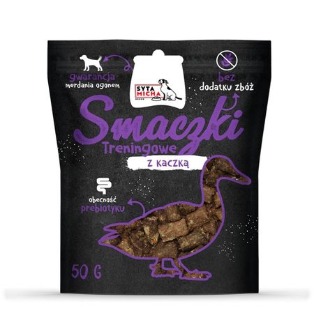 Syta Micha Smaczki treningowe dla psa 50g - 98% suszonego mięsa z kaczki