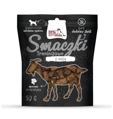 Syta Micha Smaczki treningowe dla psa 50g - 98% suszonego mięsa z kozy