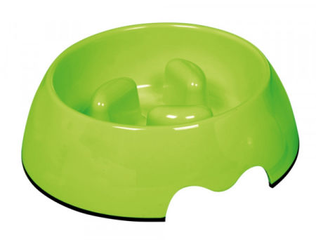 Miska Nobby  z melaniny zapobiegająca połykaniu, kolor zielony,  antypoślizgowa 0,75l  Ø 22 x7,5cm