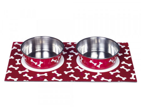  Zestaw magnetycznych misek dla psa z tacką Nobby 2x  0,92l  Ø 16 cm