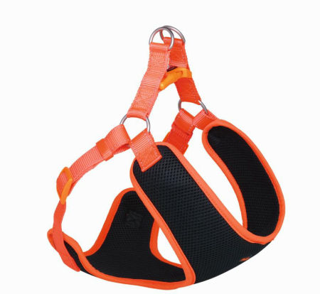 Szelki dla psa Nobby Black Mesh Reflect S 10mm 42cm, 41-46cm czarno-pomarańczowe