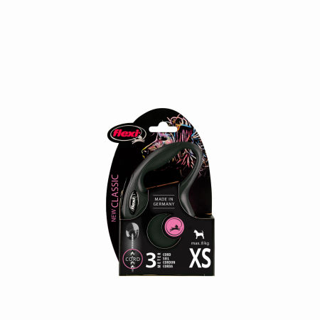 Smycz automatyczna Flexi New Classic XS linka 3m 8kg czarna - Flexi zdjęcie 2