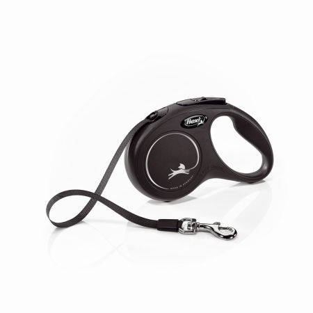 Smycz automatyczna Flexi New Classic S taśma 5m 15kg czarna - Flexi zdjęcie 1