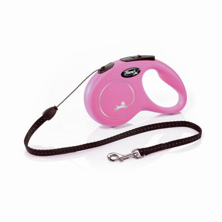 Smycz automatyczna Flexi New Classic S linka 5m 12kg różowa - Flexi zdjęcie 1
