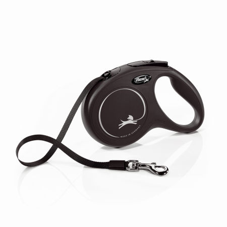Smycz automatyczna Flexi New Classic M taśma 5m 25kg czarna - Flexi zdjęcie 1