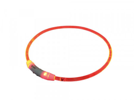 Obroża świecąca dla psa Led light ribbon transparent Nobby L Ø7mm x 65cm czerwona