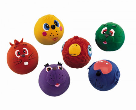 Lateksowa zabawka dla psa Nobby 6 Figures 7cm - piłki z twarzą