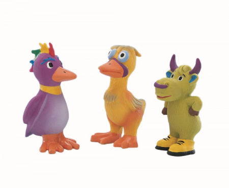 Lateksowa zabawka dla psa Nobby 3 Figures 11cm - zwierzaki ptak, kaczka, krowa