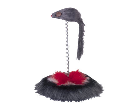 Zabawka dla kota pluszowa platforma do zabawy z myszką na sprężynce i futerkiem 15 cm Nobby