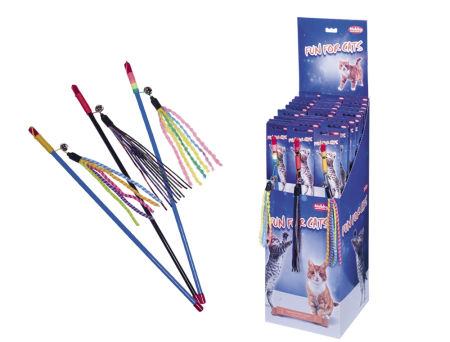 Zabawka dla kota wędka z paseczkami i dzwoneczkiem 46 + 90 cm Nobby