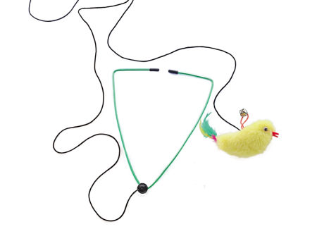 Zabawka dla kota zabawka z pluszowym ptaszkiem i dzwoneczkami na długiej gumce do mocowania do ościeżnicy drzwi Nobby