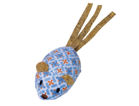 Zabawka dla kota pluszowa myszka z korkiem i kocimiętką niebieska 19 cm Nobby