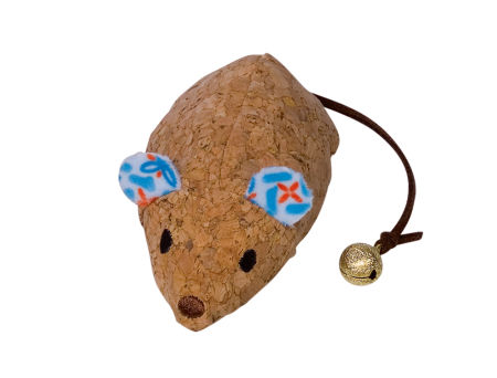Zabawka dla kota z korka myszka z dzwoneczkiem i kocimiętką niebieska 19 cm Nobby