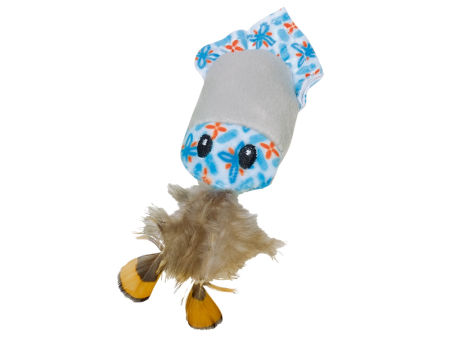 Zabawka dla kota pluszowa ośmiornica z piórkami i kocimiętką 12 cm Nobby