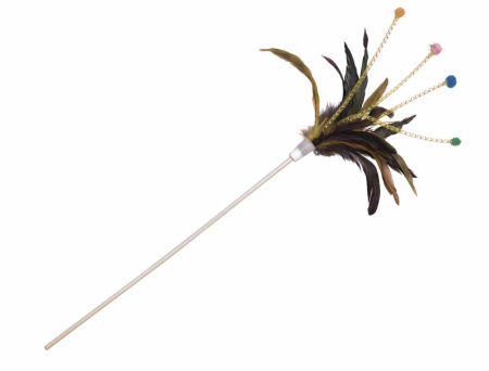 Zabawka dla kota pręcik z piórkami i dzwoneczkiem 47 + 18 cm Nobby