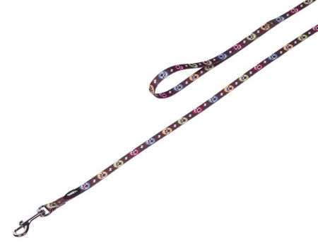 Smycz dla psa Nobby Paw 10mm / 1,20m brązowa