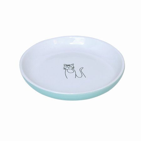 Miska Ceramiczna dla Kota Płaska Spodek Talerzyk Crazy Cat 120ml niebieski od Nobby