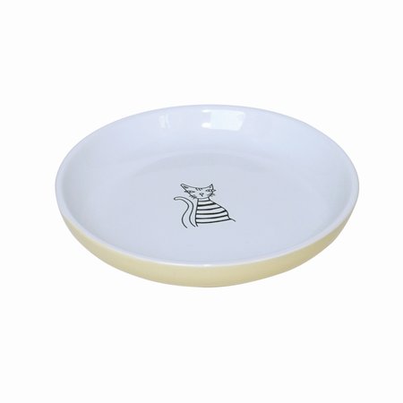 Miska Ceramiczna dla Kota Płaska Spodek Talerz Crazy Cat 120ml żółty od Nobby