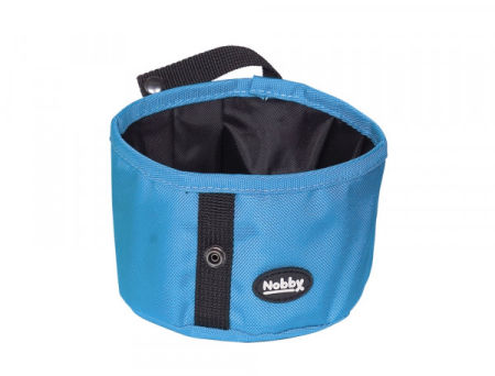 Nylonowa miska podróżna Rio Nobby Ø12,5x7cm; 0,5l - niebieska, składana miska na wodę lub jedzenie