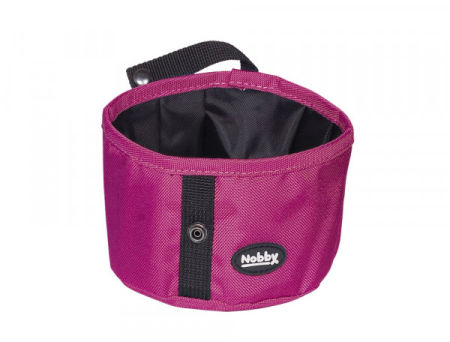 Nylonowa miska podróżna Rio Nobby Ø12,5x7cm; 0,5l - malinowa, składana miska na wodę lub jedzenie