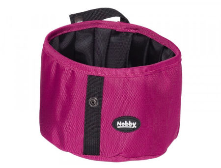 Nylonowa miska podróżna Rio Nobby Ø15x10cm; 1l - malinowa, składana miska na wodę lub jedzenie