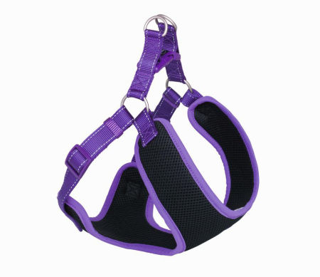 Szelki dla psa Nobby Black Mesh Reflect XXS 10mm 32cm, 28-33cm czarno-fioletowe