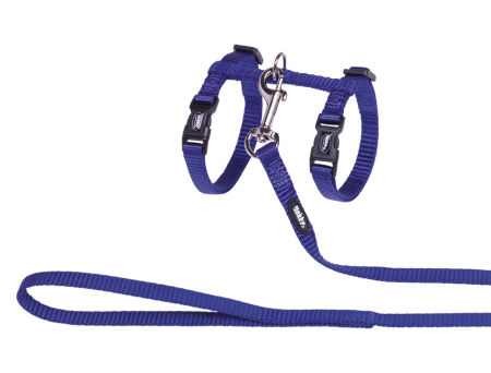 Szelki ze smyczą dla kota Nobby - niebieskie