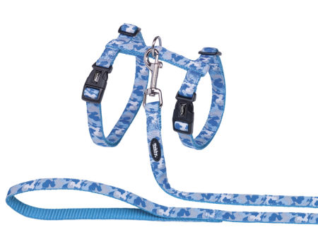 Szelki ze smyczą dla kota nylonowe „Camouflage