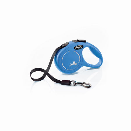 Smycz automatyczna Flexi New Classic S taśma 5m 15kg niebieska - Flexi zdjęcie 1