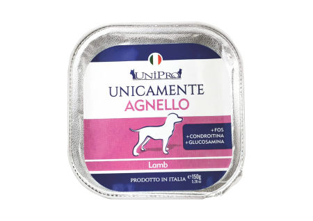 UniPro Unicamente karma dla psa monoproteinowa, monobiałkowa 150g jagnięcina - 100% mięsa, bez podrobów, dla alergików