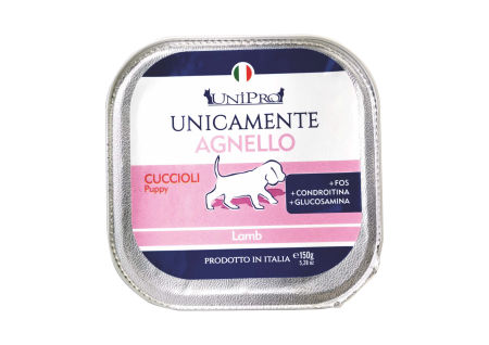 UniPro Unicamente karma dla psa szczeniaka monoproteinowa, monobiałkowa 150g jagnięcina - 100% mięsa, bez podrobów, dla alergików