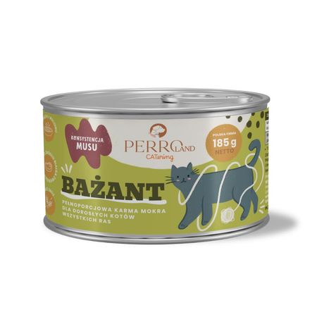 Perroland CATering mono białkowa, mokra karma dla kotów 185g - bażant - 97%: mięsa mięśniowego i bulionu
