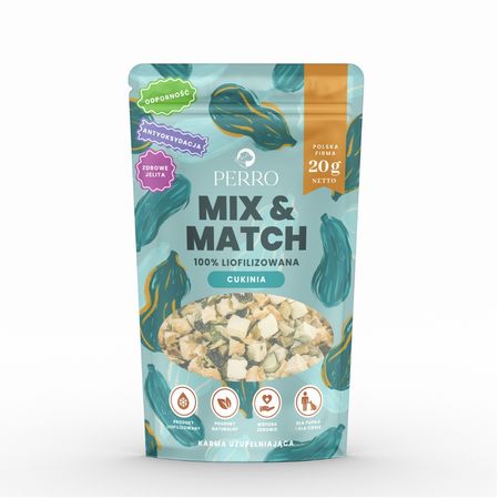 Perro Mix & Match 20g liofilizowane przysmaki - cukinia 100% ( antyoksydacja, wsparcie dla zdrowych jelit, odporności )