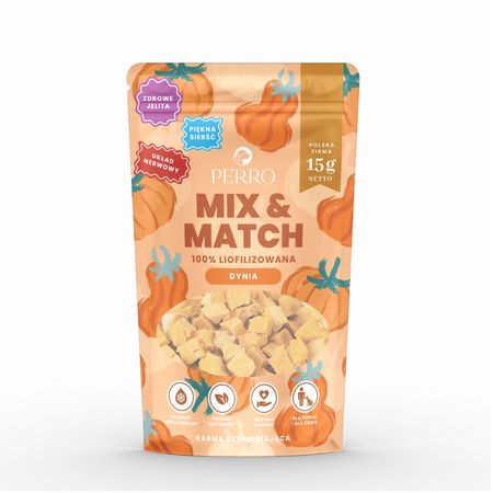 Perro Mix & Match 15g liofilizowane przysmaki - dynia 100% ( wsparcie dla zdrowych jelit, piękna sierść )
