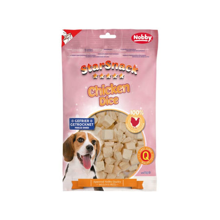 Przysmak dla psa Starsnack Chicken Dice Nobby 42g - kostki z kurczaka 100% liofilizowane - Nobby zdjęcie 1