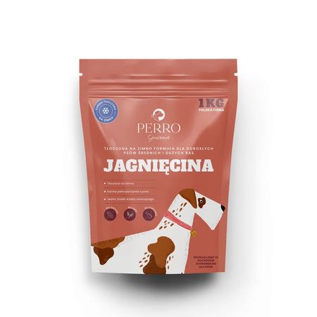 Perro Gourmet tłoczona na zimno, sucha karma dla dorosłych psów średnich i dużych ras 1 kg - Jagnięcina