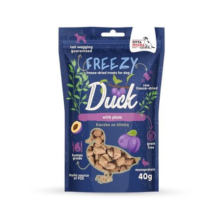 Syta Micha Freezy 40g liofilizowane, bez glutenowe przysmaki - Kaczka ze śliwką i suszonym tymiankiem