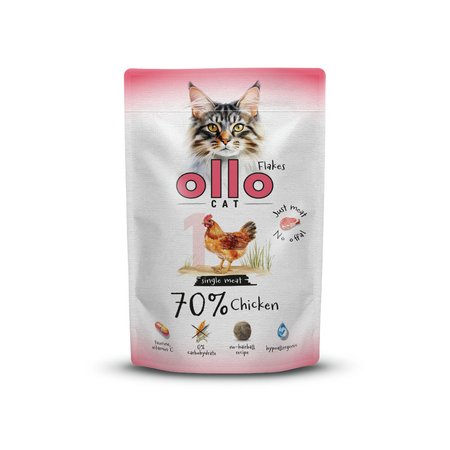 Hipoalergiczna mokra karma dla kota Ollo Cat nr 1 Kurczak 70g saszetka
