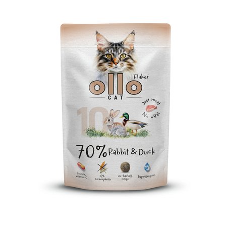 Zdrowa karma mokra dla kota Ollo Cat nr 10 Królik i Kaczka 85g saszetka