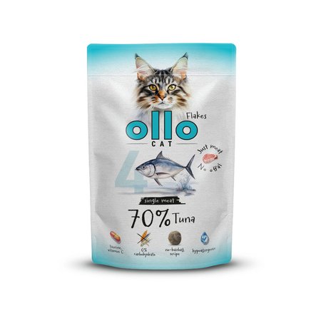 Niskotłuszczowa karma mokra dla kota Ollo Cat nr 4 Tuńczyk 85g saszetka