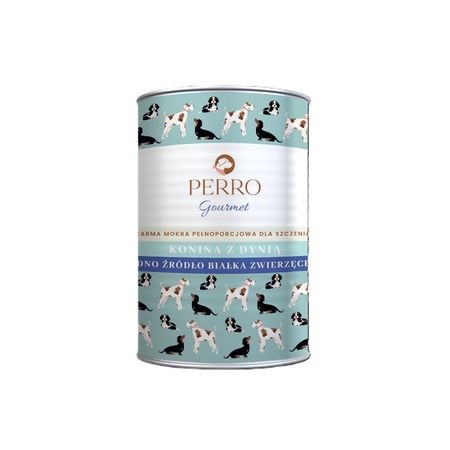 Perro Gourmet monobiałkowa karma dla wybrednych psów, szczeniąt 400g - konina z dynią